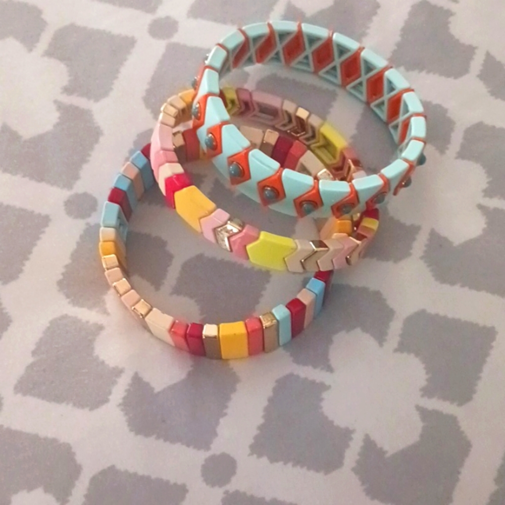 Dvacaman stretch enamel bracelets